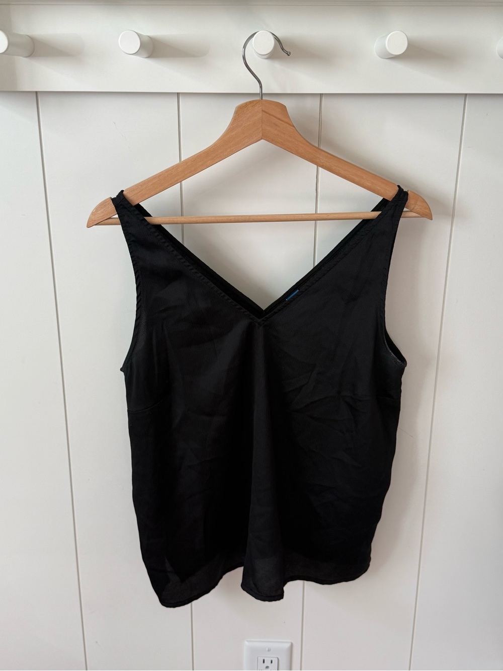 Classic Black V-Neck Women's Silk Tank Top